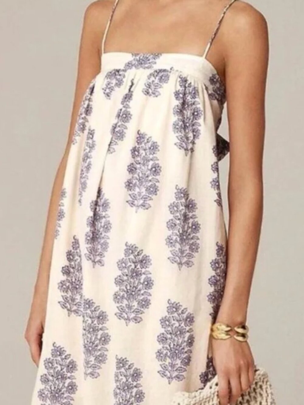 J. Crew Floaty Midi Sundress in Block-print Cotton Voile NWT